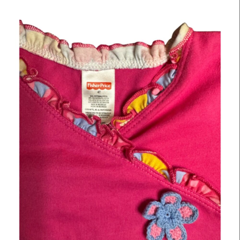 Fisher-Price Girls Long Sleeve Shirt | Size 4T | Pink & Blue Floral Top - Picture 4 of 7
